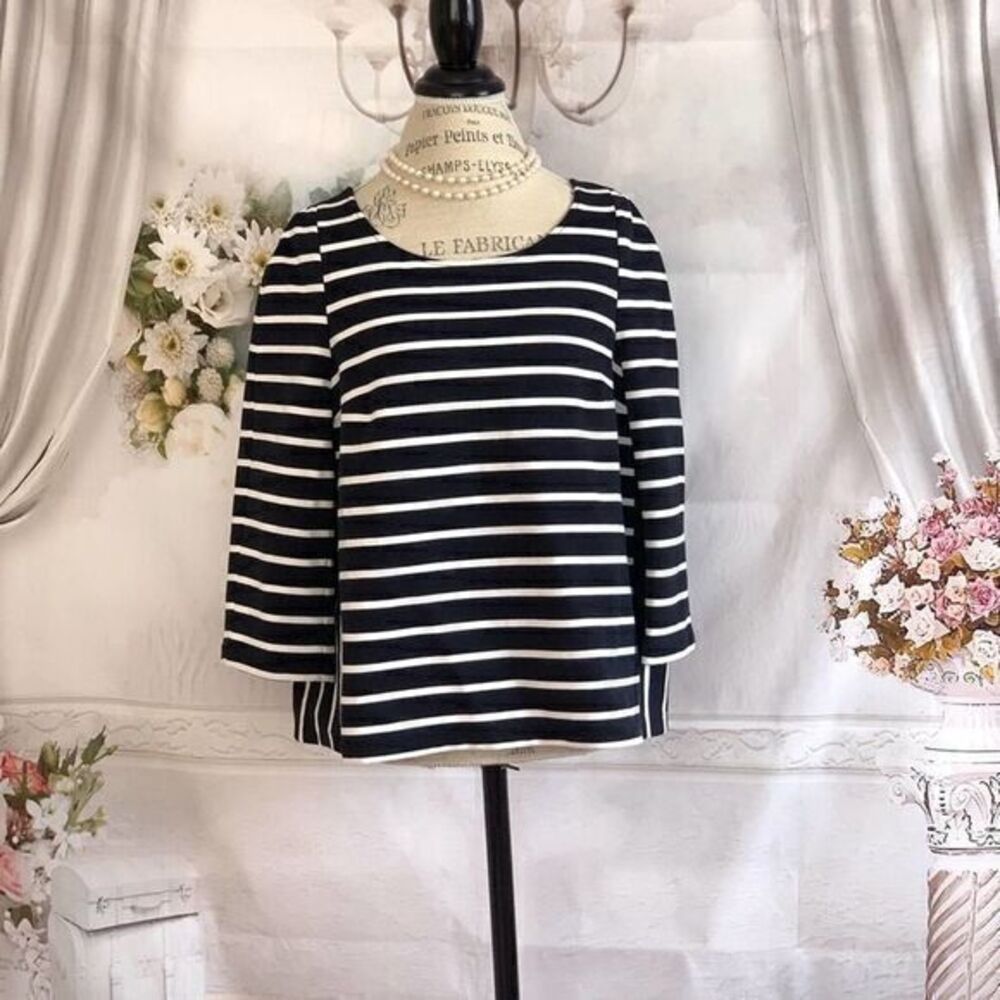 LORD & TAYLOR 424 Fifth Avenue Striped Blouse Top MEDIUM